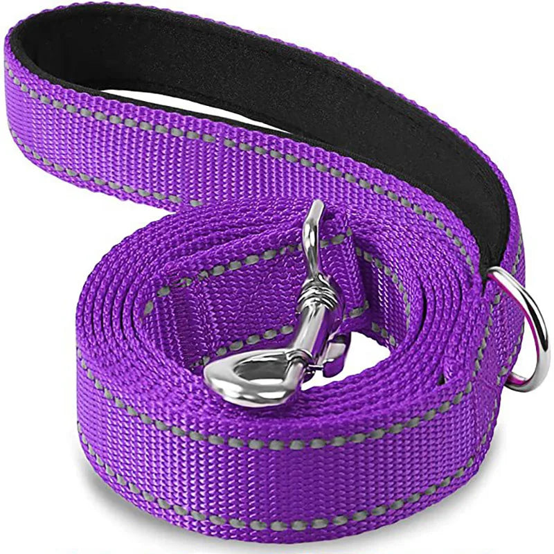 Durable Night Reflective Pet Leash and Harness for Dogs PURPLE / 2.5x120cm