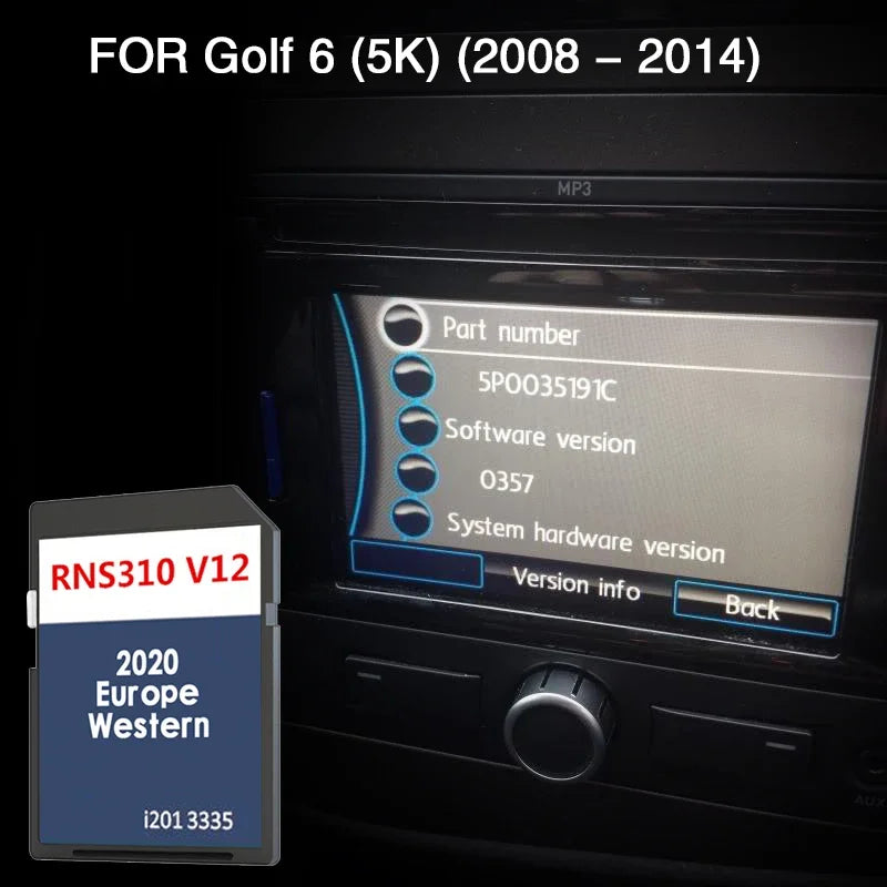 RNS 310 V12 &ndash; West Europe Maps For VW Golf 6 2008 2014 CHINA / for VW Golf 6 (5K)