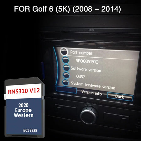 RNS 310 V12 &ndash; West Europe Maps For VW Golf 6 2008 2014 CHINA / for VW Golf 6 (5K)