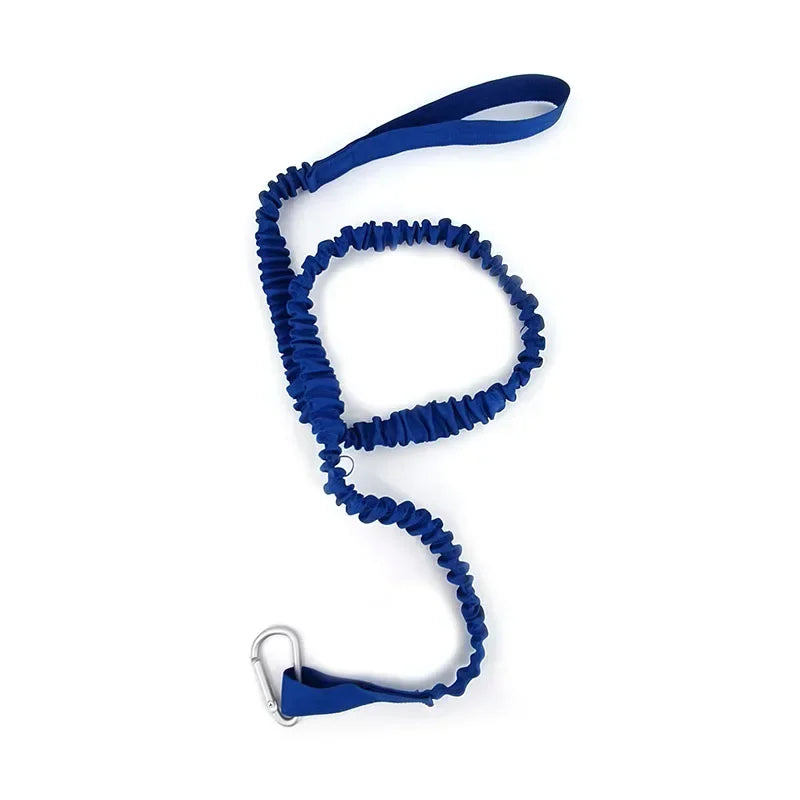 DIZETION Kayak Paddle Leash 1PC &ndash; Adjustable Coiled Lanyard Blue