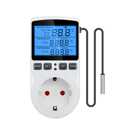 Timer Socket Switch Thermostat &ndash; Digital Temp Controller EU plug / 100mm