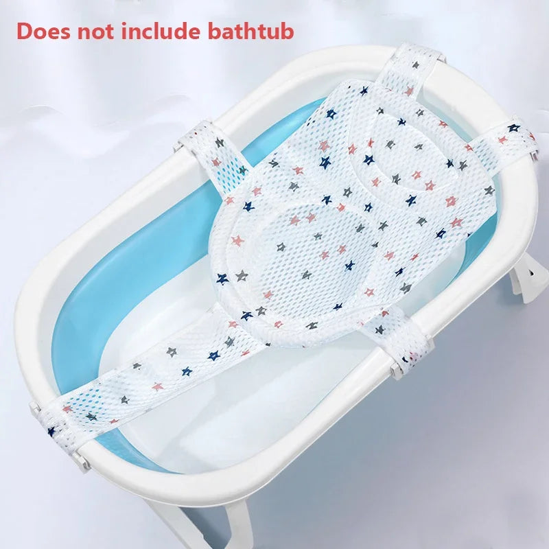 Newborn Adjustable Bathtub Pillow &ndash; Cross-Shaped Anti-Slip Design White Star