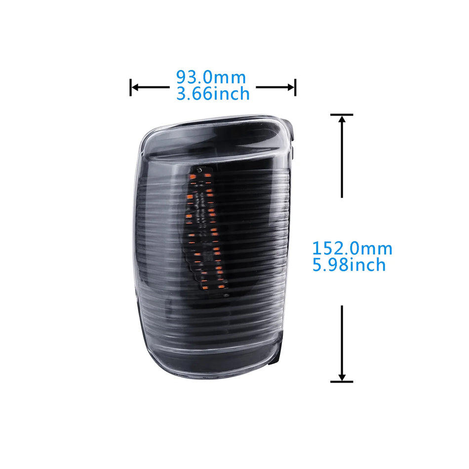 Door Wing Mirror LED Indicator Light for Ford Transit MK8 12V DC 12 x 1210 SMD LEDs Amber Signal Clear Lens