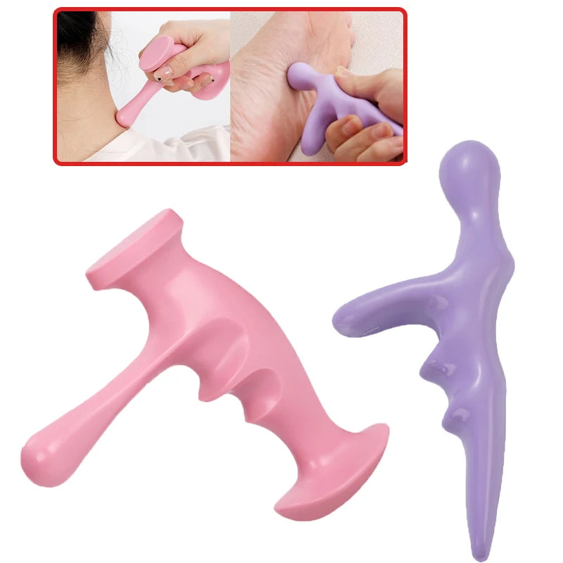 T-formet massager håndholdt akupressur refleksologi værktøj