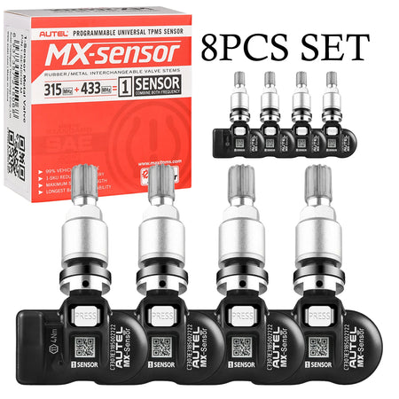 Autel TPMS MX Sensor 315MHz 433MHz - Cloneable Programming 8pcs Metal Valve / GERMANY