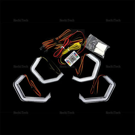 For BMW 7 Series E65 E66 E67 E68 Alpina B7 2001-2008 RGB colorful Dynamic light Angel Eyes Rings Led M4 style APP control Light by InterCyprus Trading Ltd