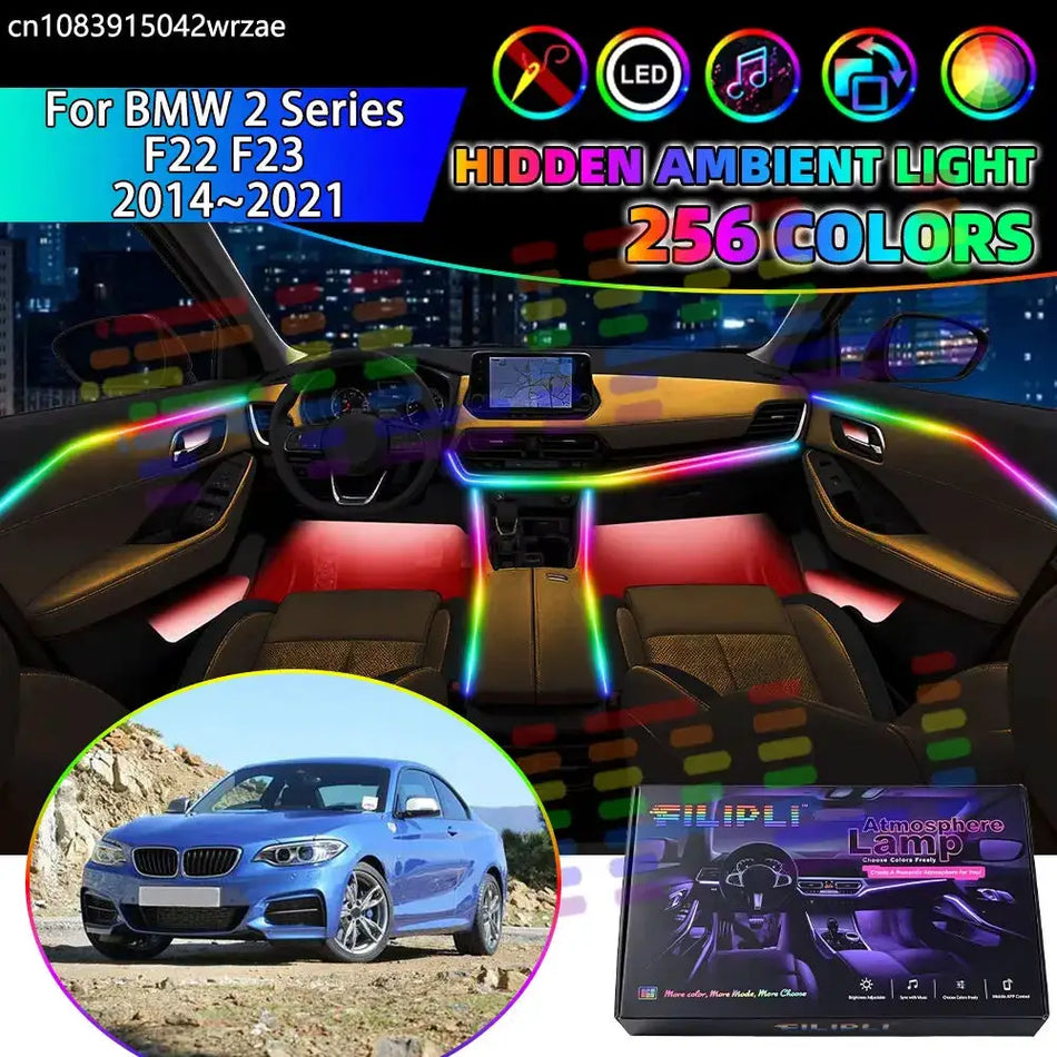 RGB interiérové LED ambientní světelné pásky pro BMW 2 Series F22 F23