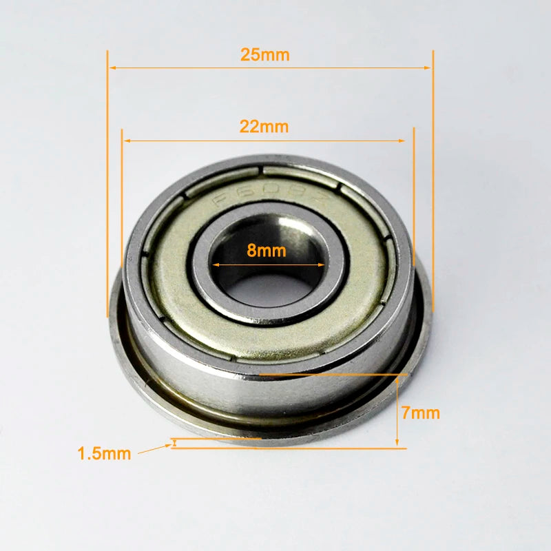 F608ZZ Flange Bearing 8x22x7mm &ndash; Metal Sealed Bearings