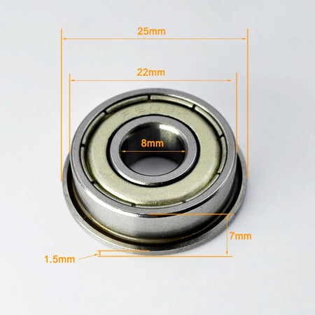 F608ZZ Flange Bearing 8x22x7mm &ndash; Metal Sealed Bearings