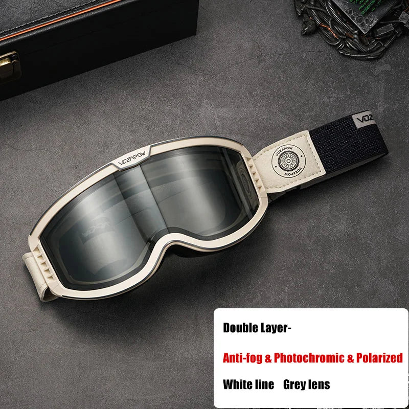 Vozapow Motorcycle Goggles &ndash; Photochromic Anti-Fog Protection 2 layer 3 in 1 03 / as shown / CHINA