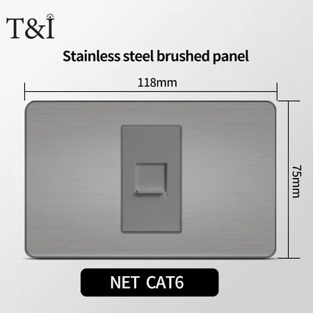 118 Grey Wall Socket USB Type-C Tuya WiFi &ndash; Smart WiFi CAT6 / Grey