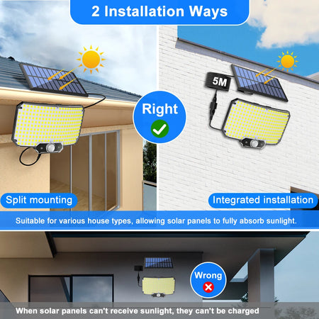 234LED Solar Security Lights &ndash; Motion Sensor 3 Modes