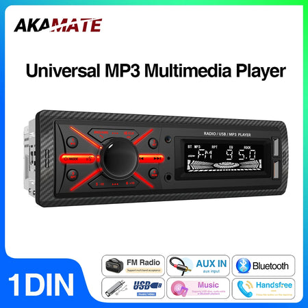 1 Din Car Radio Multimedia MP3 Player - Bluetooth Charging