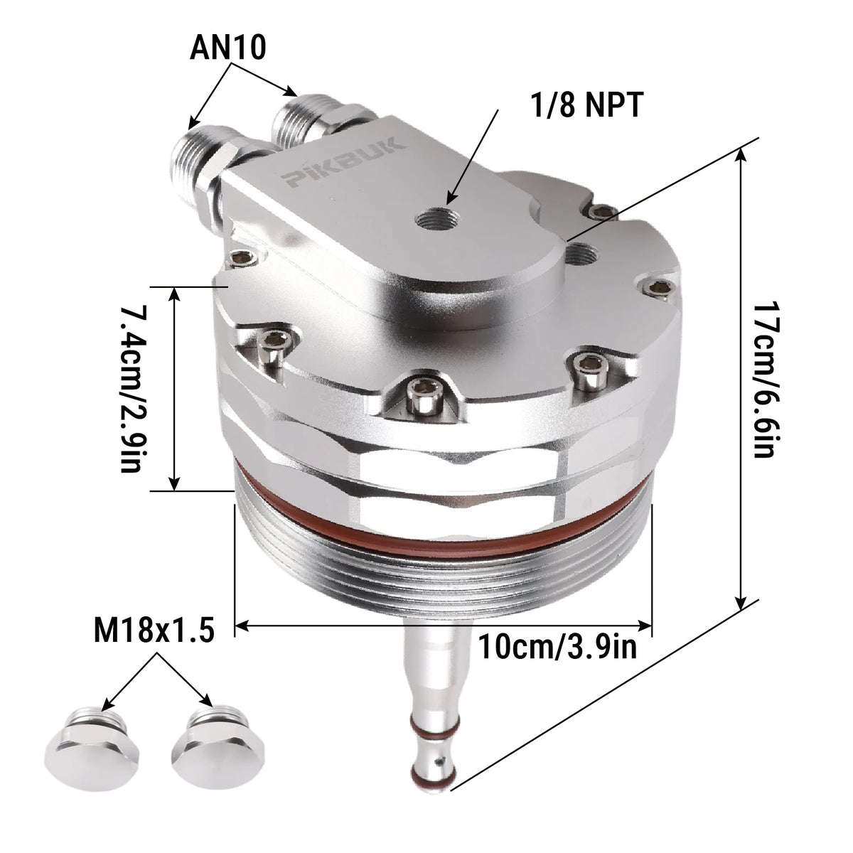 Aluminum Oil Cooler Cap With AN10 Fittings For BMW E46 E39 E60 X3 X5 by InterCyprus Trading Ltd