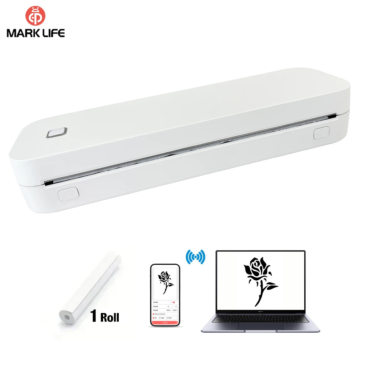 Marklife Smart A4 Paper Printer D210 &ndash; Portable Bluetooth D210 White