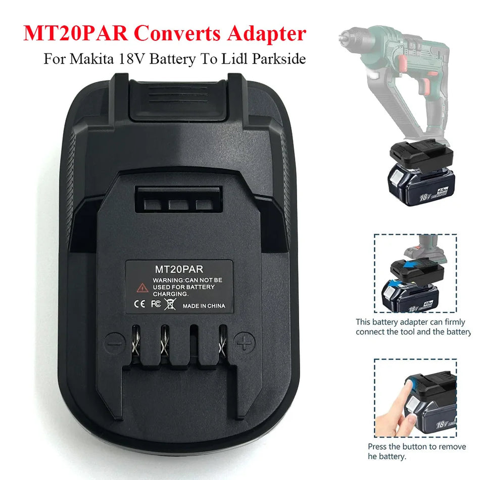 Adaptador Conversor de Bateria para Makita 18V para Ferramentas Elétricas Parkside 20V