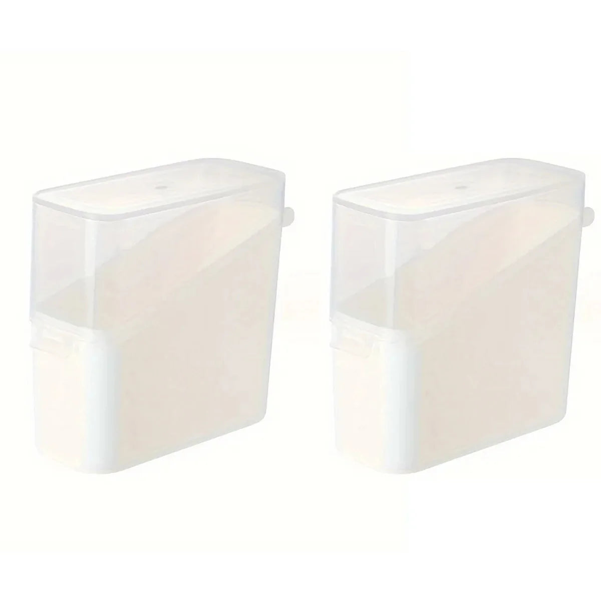 Japanese Style Tilt-Lid Storage Box &ndash; Stackable Organizer 2pcs white