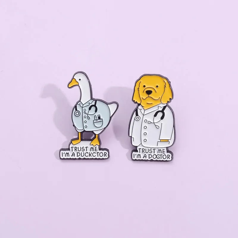 Vet Enamel Pins Stethoscope Dogtor Brooch - Ultra Cute Gift