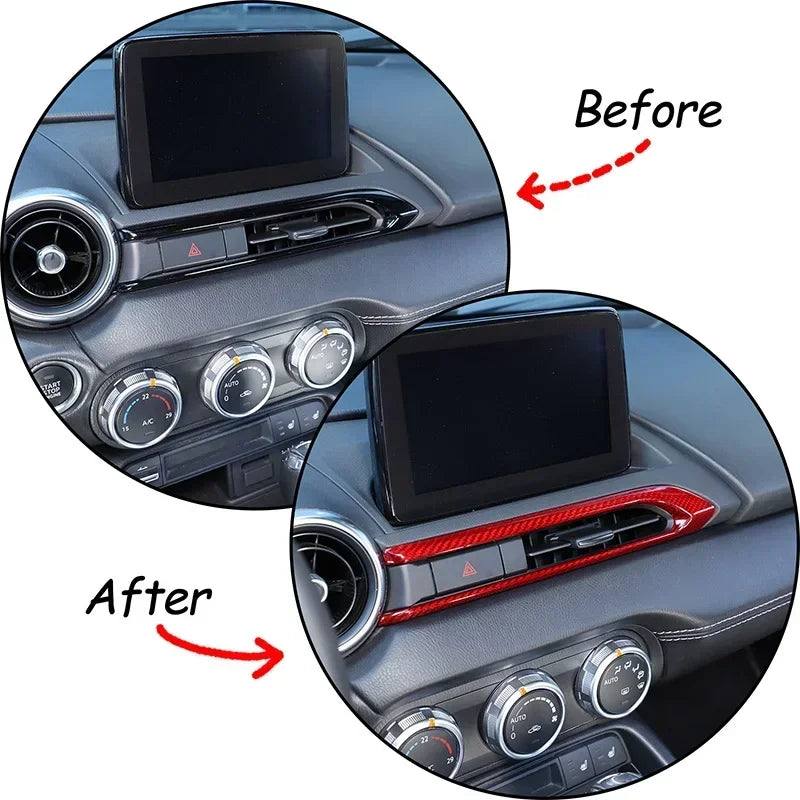 Moldura Central da Saída de Ar em Fibra de Carbono Mazda MX5 ND 2016 2023