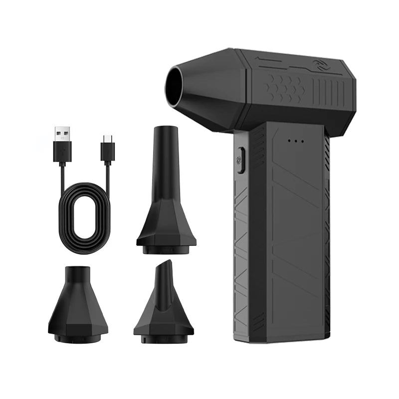 Mini Handheld Turbo Jet Fan &ndash; High-Power 110000RPM Air Blower Black Suit