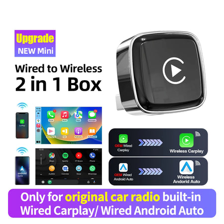 2in1 Mini Wireless CarPlay Adapter &ndash; Wireless Android Auto CP219
