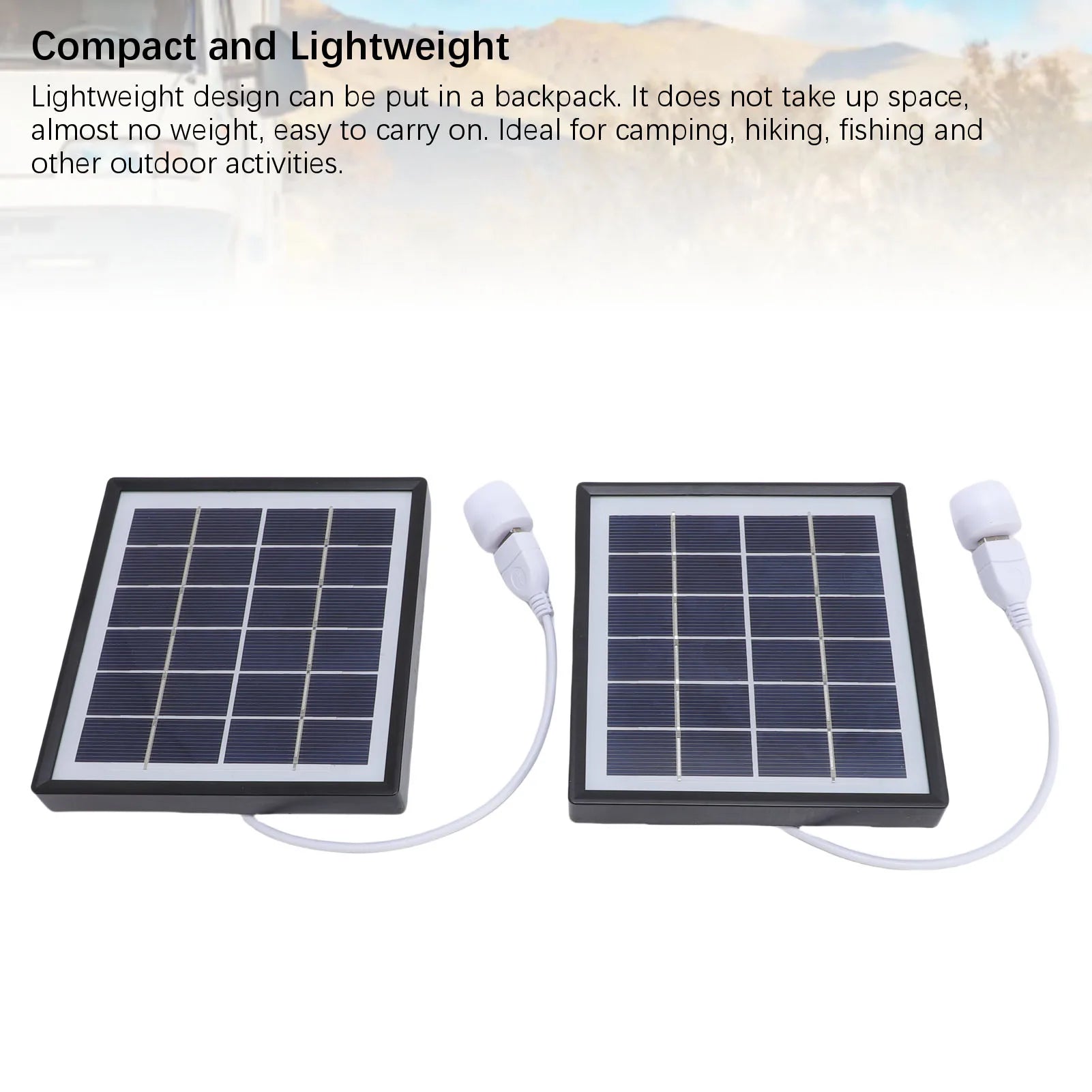 Monocrystalline Solar Panel 2 Pack - Portable USB Charging