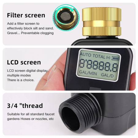 3/4 Inch Brass Water Flow Meter &ndash; Digital Flow Rate