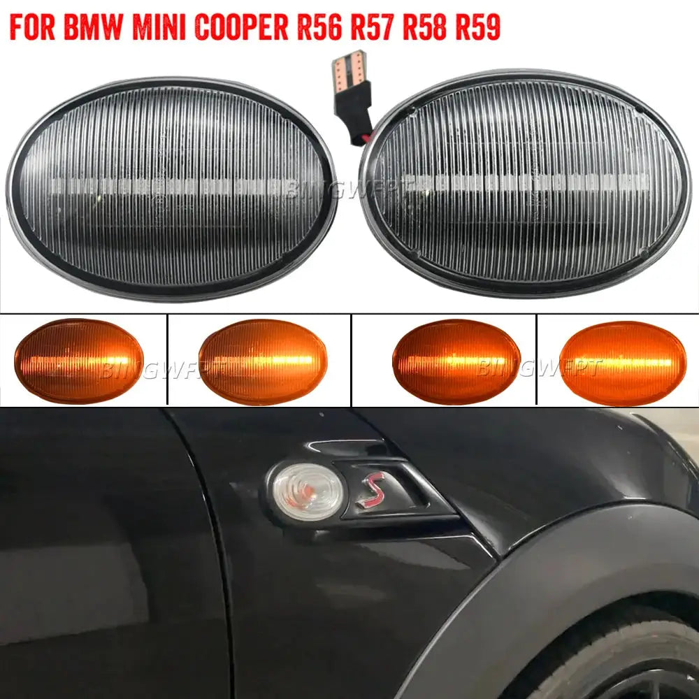 Dynamic LED Flashing Turn Signal Lamp Side Marker Light Car Tuning For Mini Clubman R55 Cooper R56 R57 Coupe R58 R59 07- 13 by InterCyprus Trading Ltd