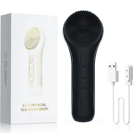 Sonic Waterproof Facial Cleansing Brush &ndash; Rechargeable Black