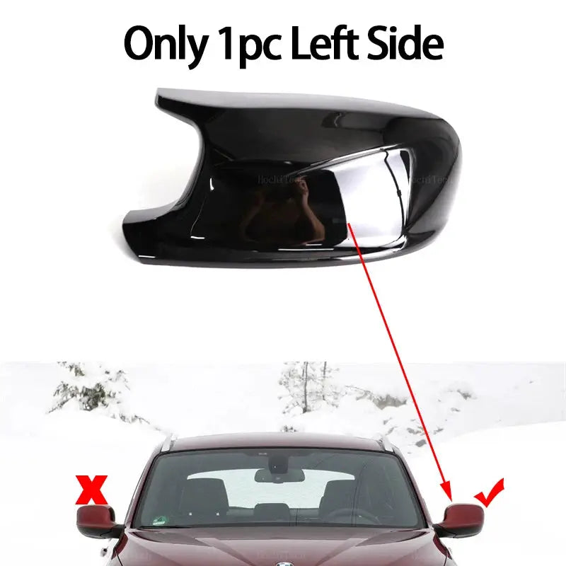 M Style Look Rearview Mirror Cover Cap Carbon Fiber Look Black for BMW X3 F25 X1 E84 Pre-LCI 2010 2011 2012 2013 Case by InterCyprus Trading Ltd
