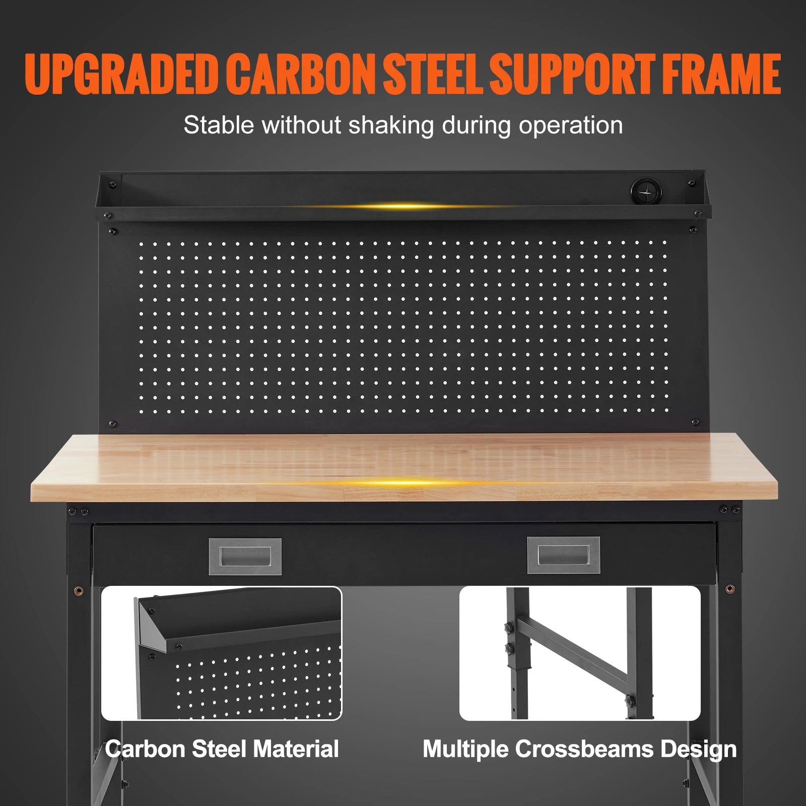 SucceBuy 2000lbs Hardwood Workbench &ndash; High Load Capacity