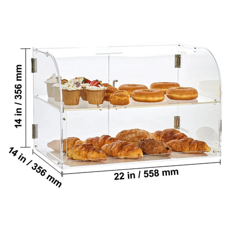 2 Tray Clear Pastry Display Case Acrylic Countertop Adhesive type / CZECH REPUBLIC
