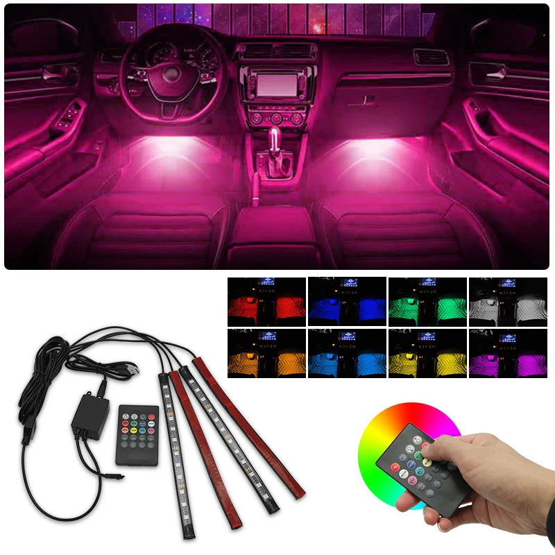 Unutarnja RGB LED traka za Volkswagen Golf 5050 SMD, vodootporna, IR kontrola