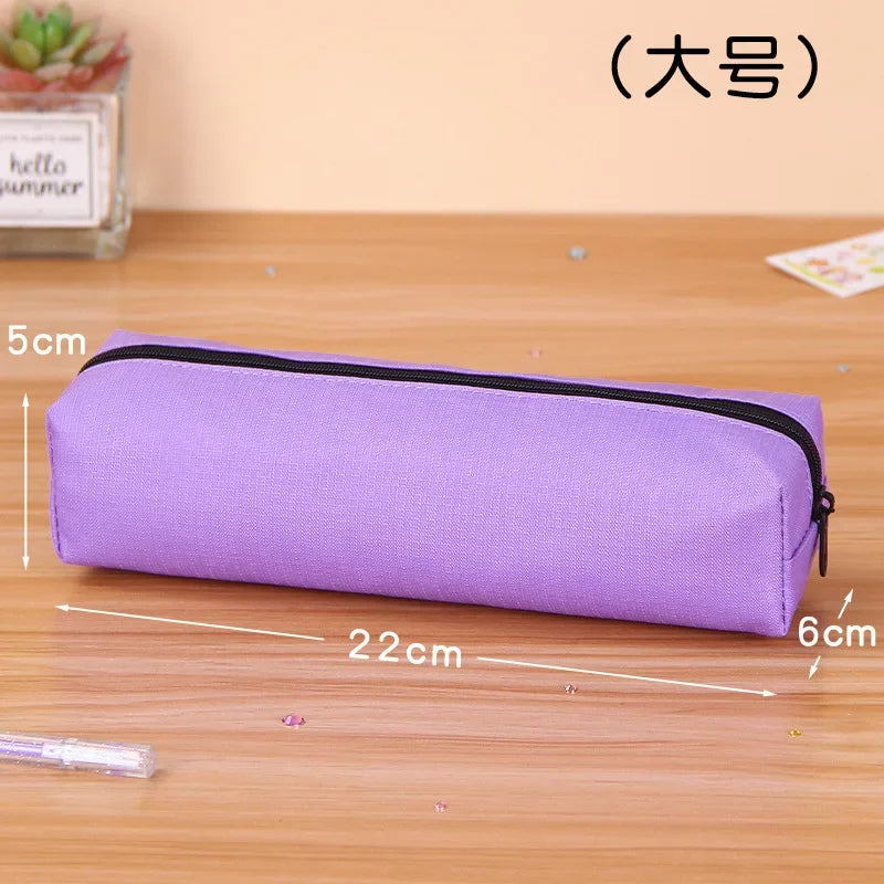 Kawaii Large Capacity Pencil Case - Durable Fabric School Supplies purple