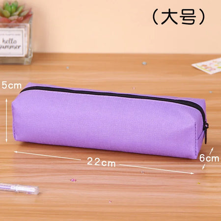 Kawaii Large Capacity Pencil Case - Durable Fabric School Supplies purple