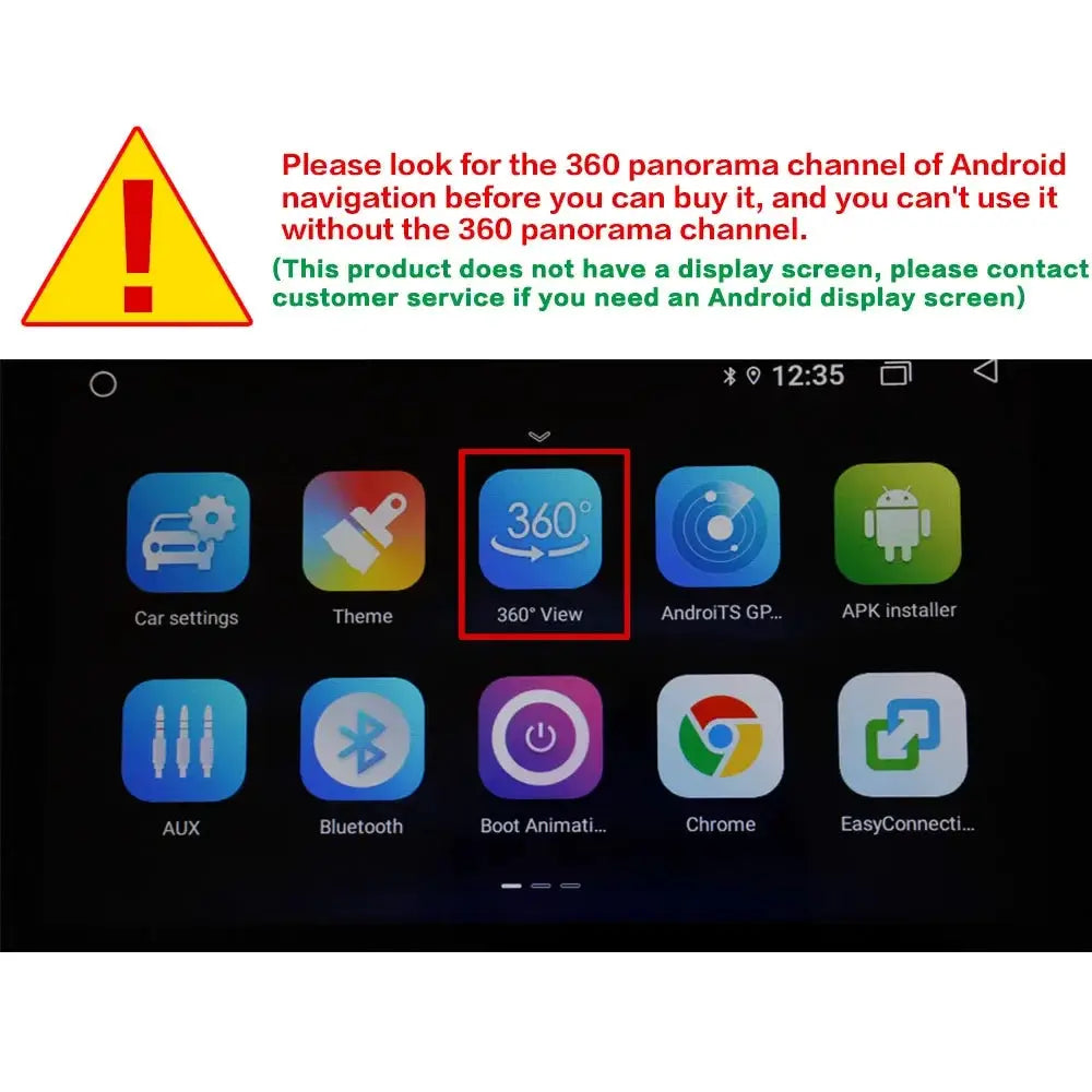 For Android with Built-in 360app 3D Around View 360 Car Camera Panoramic Image System 360 Camera Car Accessories by InterCyprus Trading Ltd
