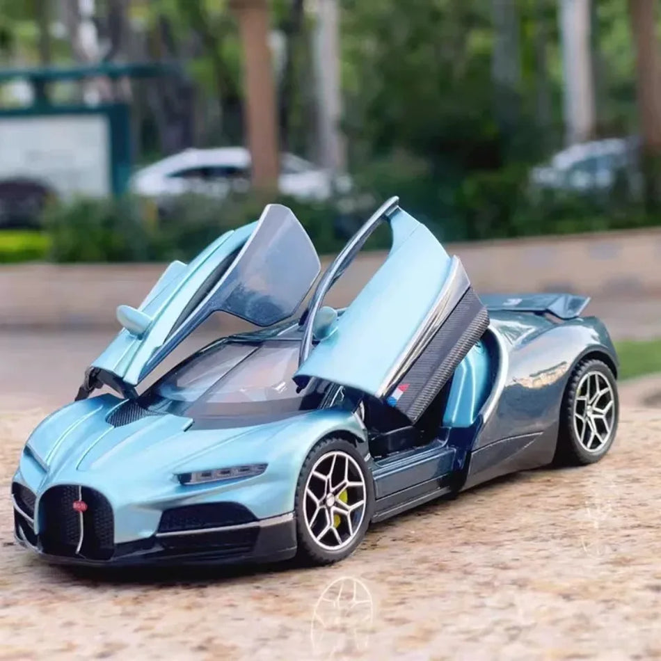 Model de mașină din metal la scară 1:24 cu retragere, uși deschise, decor pentru masă