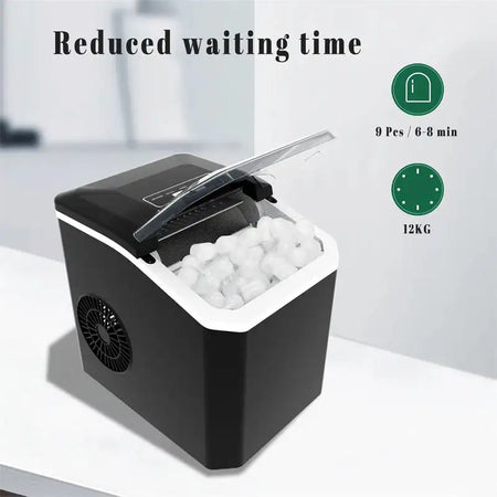 Automatic Mini Ice Cube Maker Portable Bar 6 Min 9 Pcs