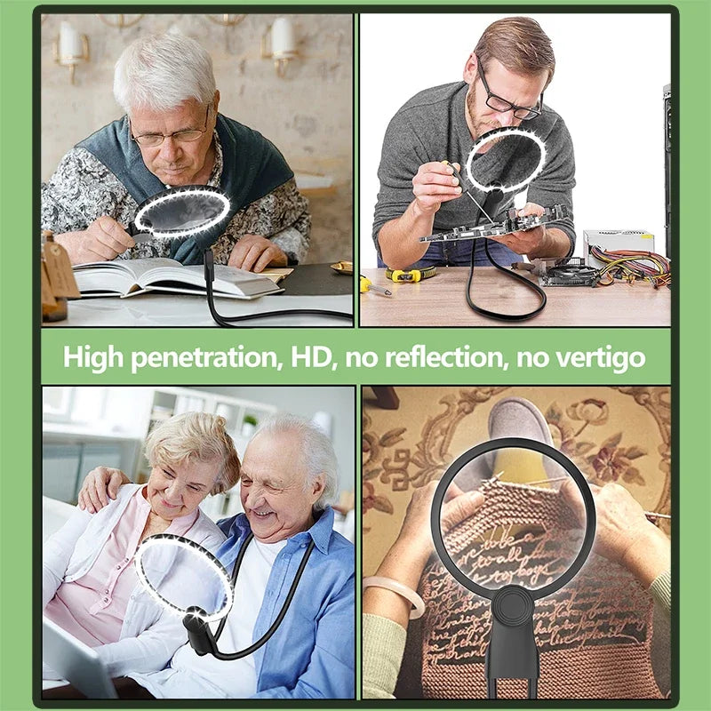 Portable Magnifying Glass With Light &ndash; 5X Handsfree Reading