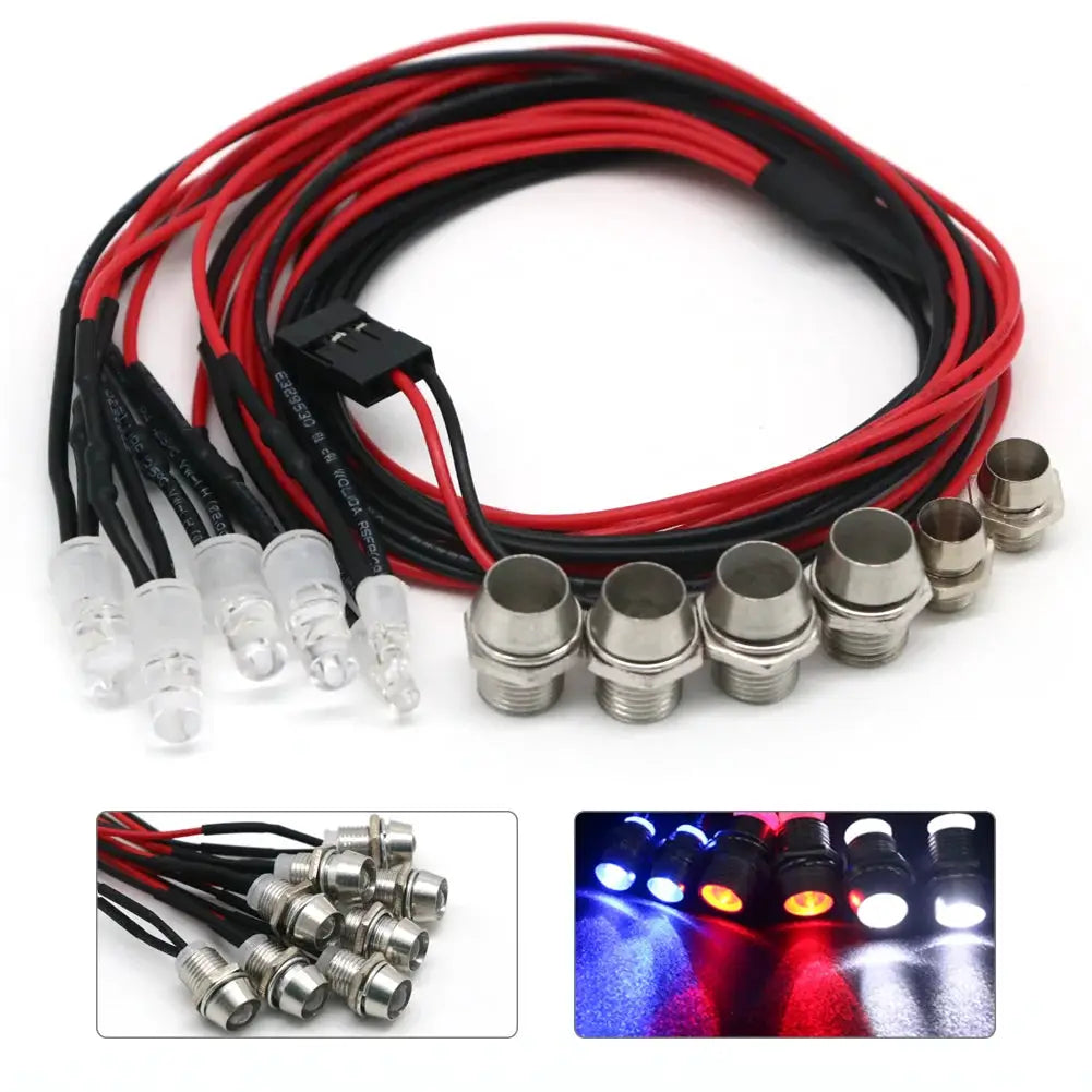 2 / 4 / 6 / 8 Lights 70cm Lenght RC LED Night Headlamps Headlights 3/5mm LED Light for Model Drift Crawler Car For RC Car by InterCyprus Trading Ltd