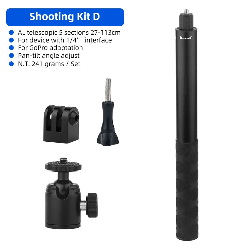 Deemount Portable Selfie Stick Kit &ndash; Adjustable Length for Perfect Shots Shooting Kit D / CHINA