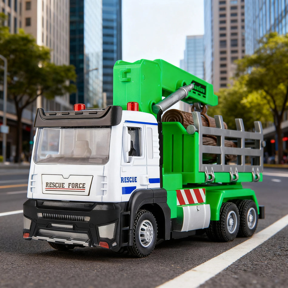 Conusea 1:32 Φορτηγό Ξυλείας Diecast Κουμπωτό Παιχνίδι με Επιστροφή