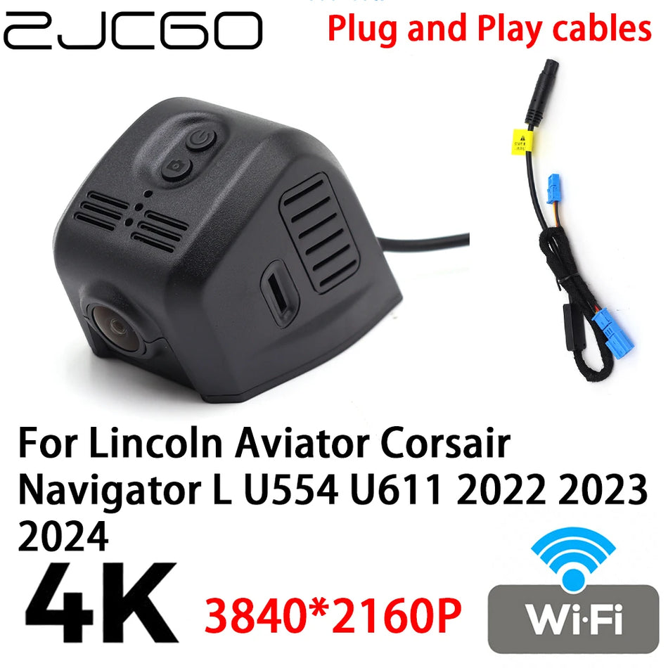 Lincoln Aviator, Corsair Navigator L Auto Dvr Dash Cam 4K, Plug en Speel
