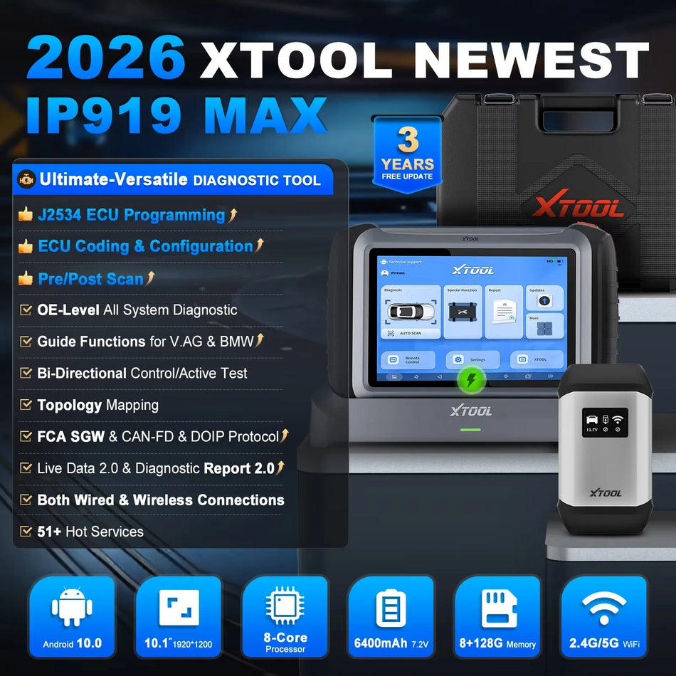 XTOOL InPlus IP919 OBD2-Diagnosetool mit J2534, Bluetooth DOIP