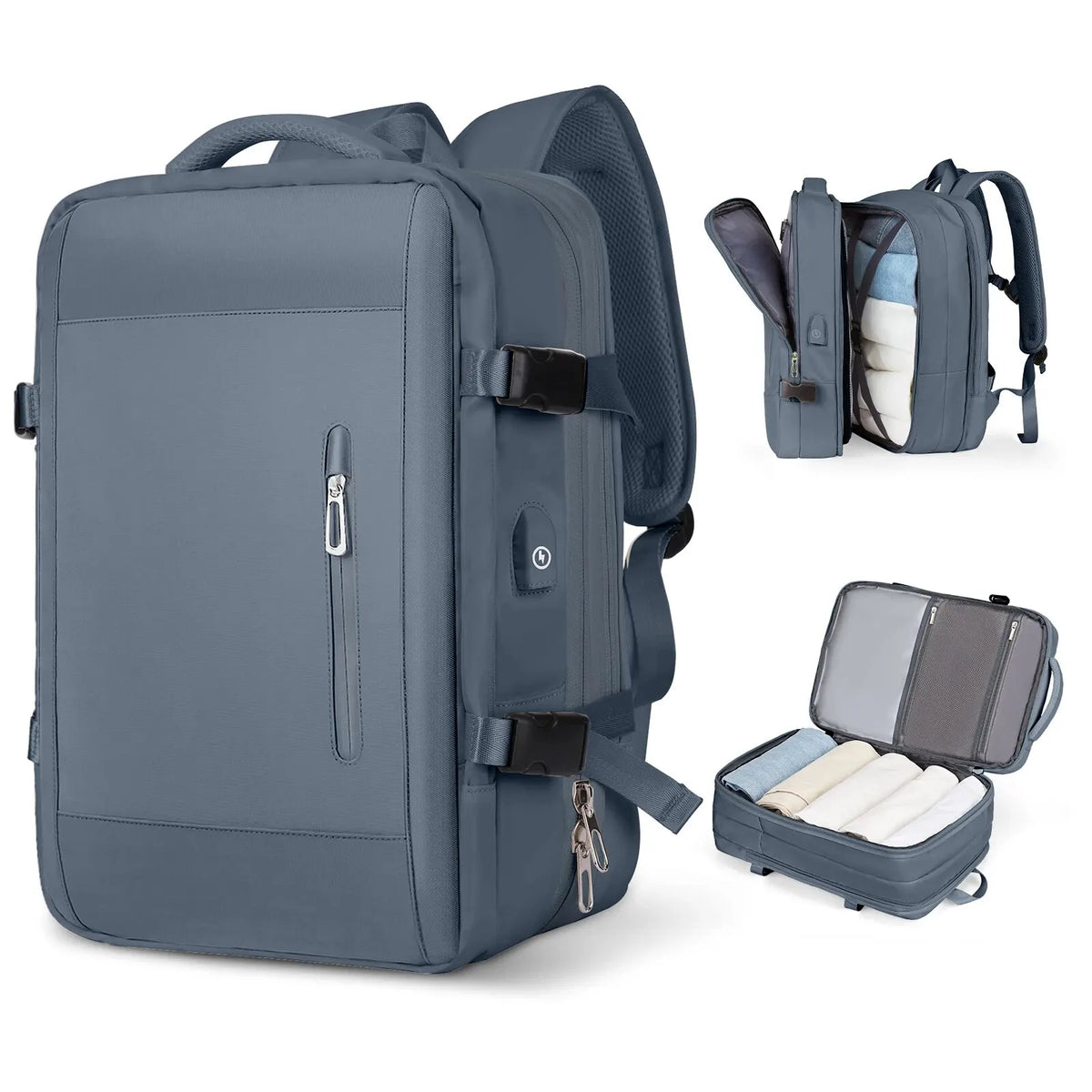 Likros Men Backpack - Waterproof And Expandable Travel Bag Blue-916008