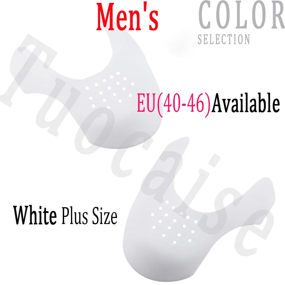 Toe Cap Support Shoe Stretcher Keeping Shoe Shiel Expander Shoe Crease Line Kit Guard Heal Protector Anti Prevent Bending Crack White-L (EU40-46) / CHINA