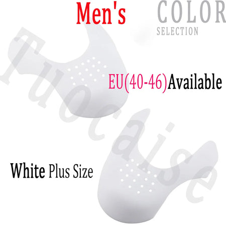 Toe Cap Support Shoe Stretcher Keeping Shoe Shiel Expander Shoe Crease Line Kit Guard Heal Protector Anti Prevent Bending Crack White-L (EU40-46) / CHINA