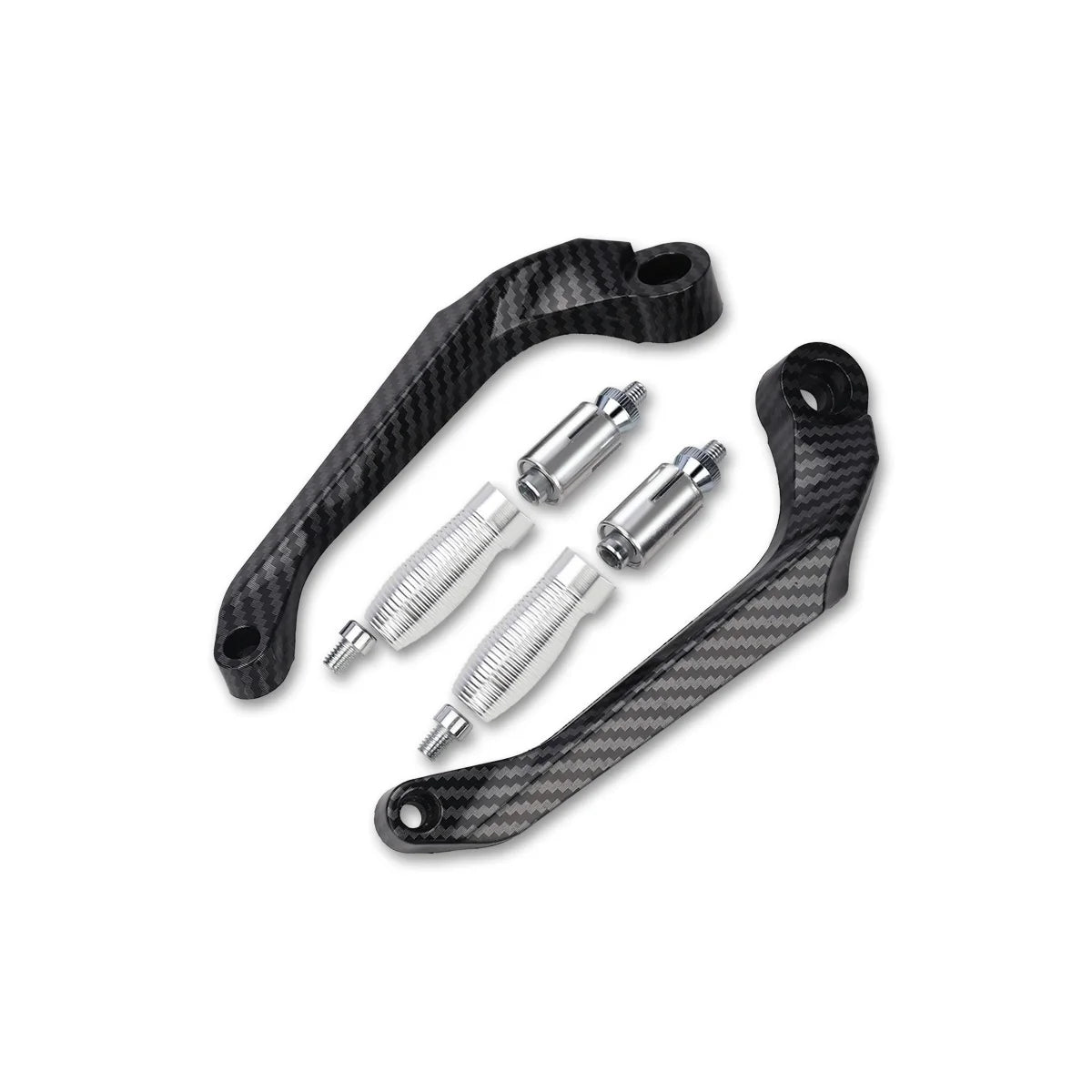 Motorcycle Brake Clutch Lever Hand Guard Protector &ndash; Durable Carbon Black Design 2pcs Sliver