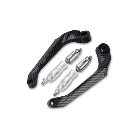Motorcycle Brake Clutch Lever Hand Guard Protector &ndash; Durable Carbon Black Design 2pcs Sliver