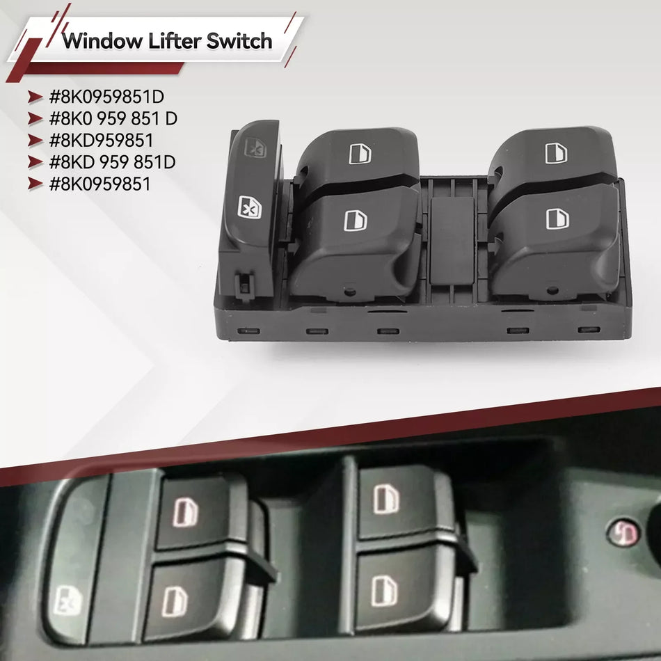 Power Window Switch For Audi A4 A5 Q5 Avant 8K0959851D